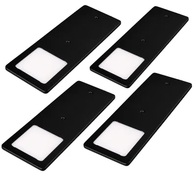 Produktbild von kalb | LED Unterbauleuchten schwarz 5W- sehr flache Küchenleuchte Einbauspot 4er Set neutralweiß