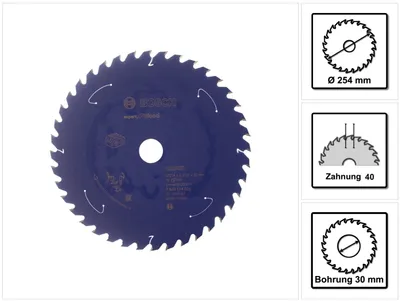 Obrázek produktu pro Pilový kotouč pro akumulátorové pily Expert na dřevo, 254 x 2,1/1,6 x 30, 40 zubů