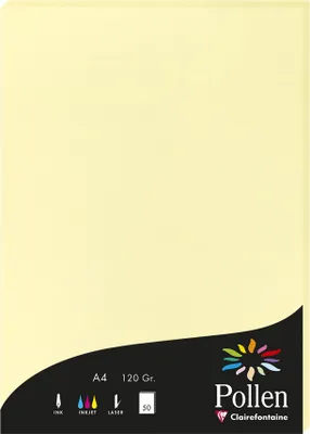 Produktbild von Clairefontaine 4207C, A4 (210×297 mm), Universal, Gelb, 210 g/m², 50 Blätter