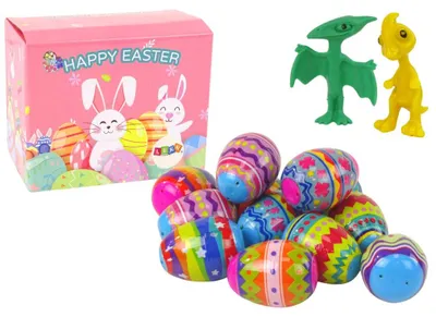 Immagine prodotto di Set di giocattoli pasquali Uova di Pasqua Figurina di Dinosauro 12 Pezzi