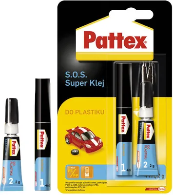 Produktbild von Pattex SOS Superkleber Kunststoff Set farblos Sekundenkleber PE PP Nylon
