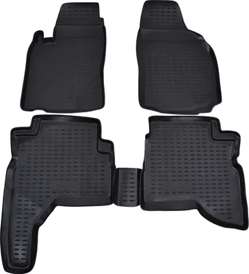 Produktbild von J&J AUTOMOTIVE | 3D Automatten Gummi Matten Gummifußmatten TPE Passend Für Mitsubishi Pajero Sport 1998-2008, Schwarz, Anti-Rutsch, Allwettermatten, Passgenaue, Hohes Rand