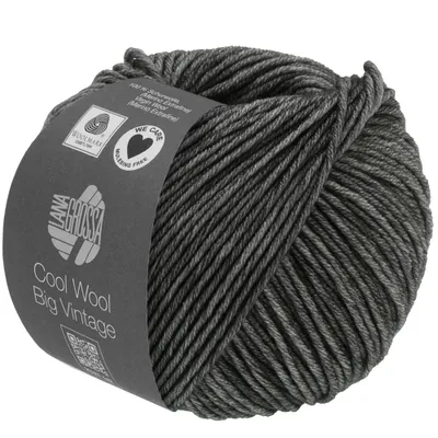 Produktbild von Lana Grossa Cool Wool Big VINTAGE 50 g Ton-in-Ton gefärbte Wolle in Vintage-Optik 120 m Farbe 7170 - Anthrazit