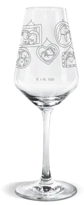 Produktbild von Mr. & Mrs. Panda Weinglas Igel Familie - Transparent - Geschenk, Papa, Für Weißwein, Schwester, Bilder, wein glas, Muttertag, Weißweinkelch, Liebe, Bruder