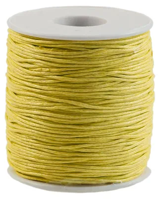 90 Meter / 1 Spule gewachste Baumwollschnur, 1mm gelb