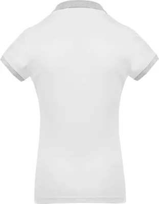 Produktbild von Kariban Damen Polo Shirt T-Shirt Lady-Fit Poloshirt Polohemd Oberteil, kurzarm, Größe:M, Farbe:White/Oxford Grey