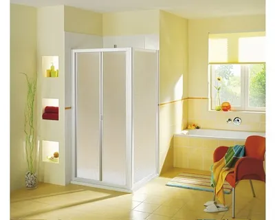 Produktbild von BREUER Seitenwand für Falttür FARA 4 90 x 185 cm Kunstglas Perle Profilfarbe weiß