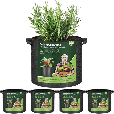 Zdjęcie produktu dla Donica foliowa - 19 l - Tkanina - Czarna - Zestaw 5 szt.