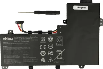 Produktbild von vhbw Akku Ersatz für Asus C41N1533 (4ICP3/82/120), 0B200-02010200 für Notebook (3400 mAh, 15,08 V, Li-Polymer)
