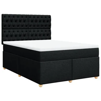 Produktbild von vidaXL Boxspringbett mit Matratze Schwarz 140x190 cm Stoff