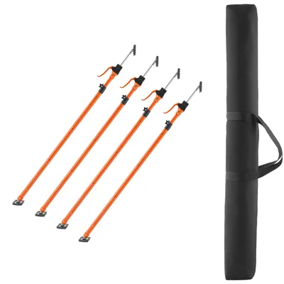 Produktbild von SucceBuy Einhandstütze, 4er-Set, Deckenstütze 125–291 cm, Teleskopstütze aus Stahl, Montagestütze mit bis zu 90 kg Tragkraft für die Montage von Schränken, das Anheben von Trockenbauwänden und als Frachtstangen