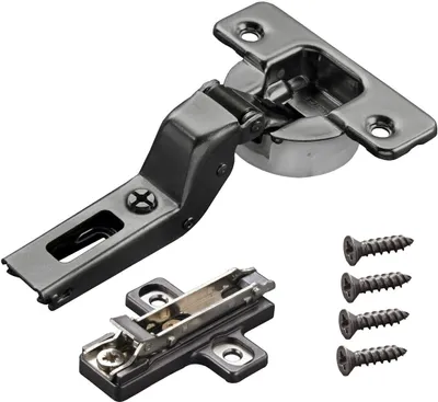 Produktbild von 2 x Salice Topfband Serie 700 Titanium anthrazit mit Dämpfer im Topf 110° T48 Innenanschlag inkl. Kreuz-Montageplatte Höhe 6 mm mit Euroschrauben und Exzenterverstellung Topfscharnier von SOTECH