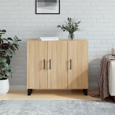 Produktbild von [Home] Sideboard Sonoma-Eiche 90x34x80 cm Holzwerkstoff , Neue Mode 2024 im häuslichen Leben