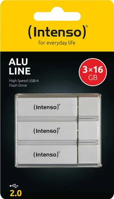 Produktbild von Intenso USB Flash Drive 16GB USB 2.0 Silber Aluminium Lesegeschwindigkeit 28MB/s