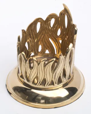 Produktbild von Kerzenleuchter Flammen Design für Ø 6 cm Kerzen, Messing Gold