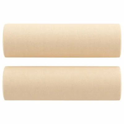 Image de vidaXL Coussin décoratif 2 pcs. Crème Ø15x50 cm Tissu