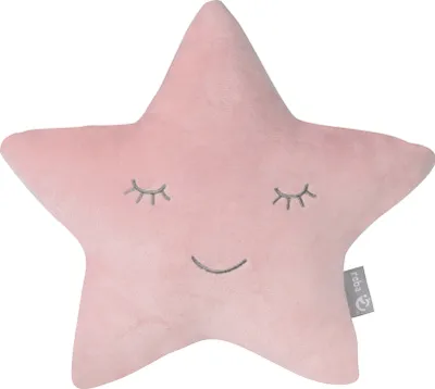 Produktbild von roba Kuschelkissen 'roba Style' Stern Rosa/Mauve, flauschiges Dekokissen für Baby- & Kinderzimmer