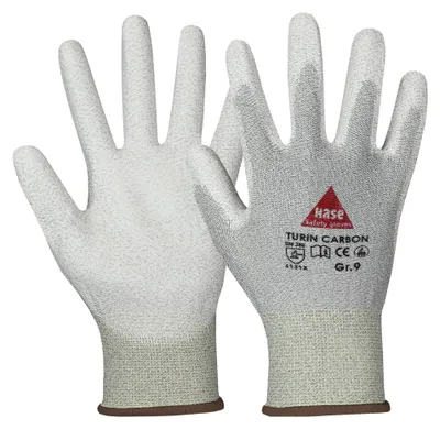 Immagine prodotto di Guanti da lavoro ESDPoliuretano"Padua ESD" 508230 - Hase Safety grigio/bianco 10