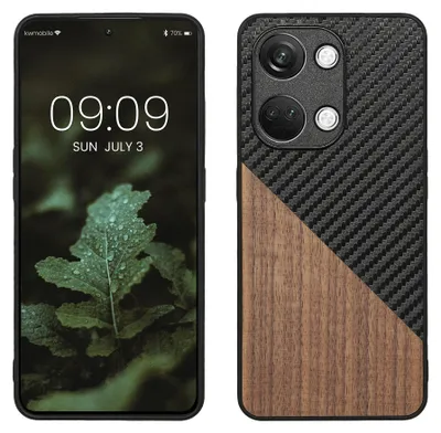 Produktbild von kwmobile Hülle kompatibel mit OnePlus Nord 3 5G - Handyhülle - Handy Schutzhülle - Smartphone Cover - Dunkelbraun Schwarz
