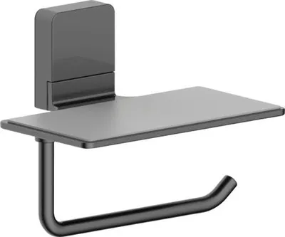 Produktbild von REIKA Toilettenpapierhalter mit Ablage Ovaro magnetisch schwarz matt ohne Montageplatte