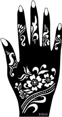 Produktbild von Henna Tattoo Schablone für die Rechte Hand