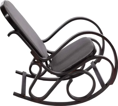 Obrázek produktu pro Houpací křeslo M41, houpací křeslo TV křeslo, masivní dřevo vzhled ořechu, látka/textil antracitově šedá