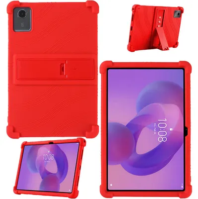 Obrázek produktu pro Tableta Pouzdro pro Lenovo Tab M11 / Tab K11 11" 2024, nárazuvzdorné měkké silikonové ochranné pouzdro se stojánkem Červená
