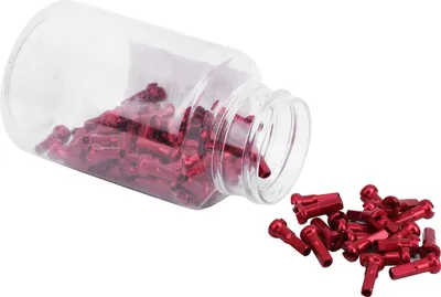 Obrázek produktu pro Vsuvka s paprskem pro jízdní kolo, 100 ks. 14x6mm kryt paprsků na kolo z hliníkové slitiny krytky niplů na paprsky kola pro vnitřní průměr 2 mm (červené)