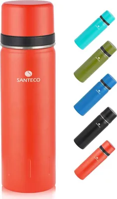 Image de Thermos en acier inoxydable Bouteille isolante anti-fuite 1L 500ml Gobelet rouge 1000ml