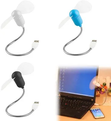 Obrázok produktu pre Azomor Prenosný mini USB ventilátor s ohybným krkom pre prácu a cestovanie