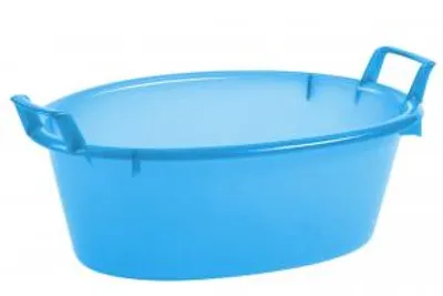 Image de Bassin ovale en polyéthylène, dimensions 65 cm, couleur bleu