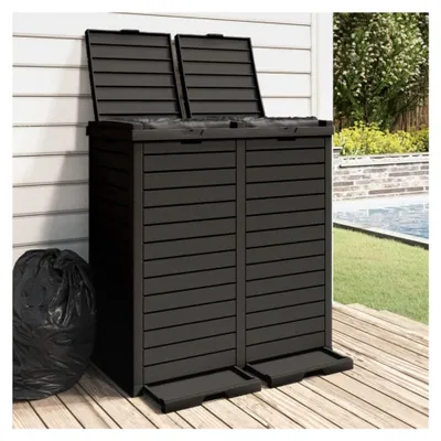 Produktbild von Mülltonne für den Außenbereich Schwarz 78x41x86 cm Polypropylen, 11,1 KG