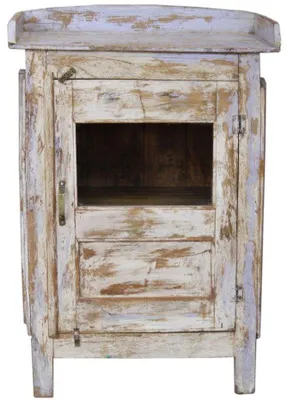 Produktbild von Beistellschrank, Kommode, Nachttischschrank, Flurschrank mit Glastür - Modell 6, Weiß, Holz,Glas, 82*56*31 cm, Schränke & Kleiderschränke