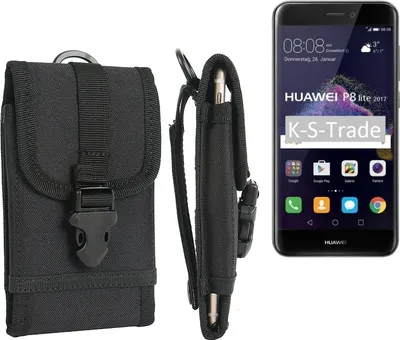 Produktbild von K-S-Trade Handyhülle kompatibel mit Huawei P8 Lite 2017 Dual SIM Gürteltasche Holster Handytasche Gürtel Tasche Schutzhülle Robuste Handy Schutz