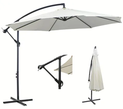 Produktbild von Schwebender Sonnenschirm mit Schwenkmechanismus – 8 Stahlstreben, für Garten und Balkon