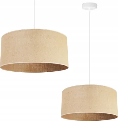 Immagine prodotto di Light-Home Juta - Metallo con paralume in tessuto - E27 - Classica 1 lampadina da 40 cm - Base nera e juta