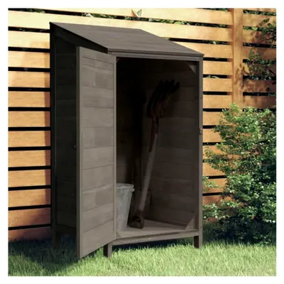 Produktbild von Geräteschuppen Anthrazit 55x52x112 cm aus massivem Tannenholz mit Pultdach für den Außenbereich