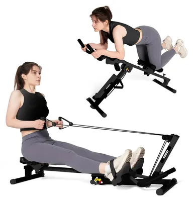 Produktbild von Rudergerät 3-in-1, multifunktional – maximale Belastbarkeit: 120 kg – Metallrahmen – Schwarz