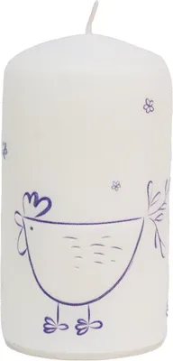 Obrázok produktu pre Biela sviečka s motívom sliepky