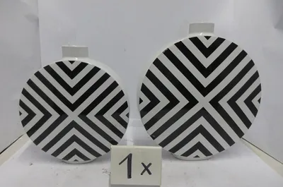 Produktbild von Gilde Vase, rund, Chevron, graphisch, Keramik, schwarz, weiß, VE 2 Höhe: 28.00 cm Breite: 24.00 cm Tiefe: 7.00cm 32625