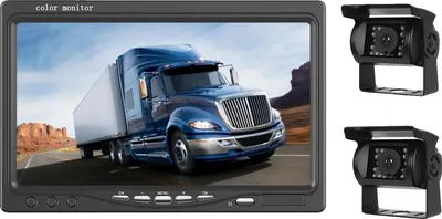Image de Moniteur de voiture, caméra de recul sans fil, vision nocturne, moniteur avec 2 caméras
