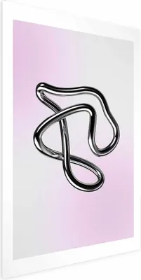 Produktbild von Posterpapier Poster - Silver Intricacies - fluid metallic figure on a gradient background 40x60 cm Muster a-C-10142-ao-a