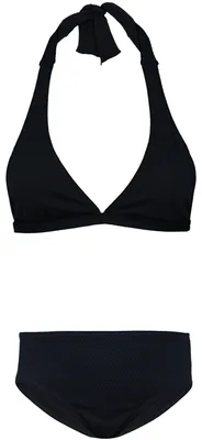 Produktbild von Aquarti Mädchen Bikini Set Bustier Bikinislip Zweiteiliger Badeanzug, Farbe: Zum Binden - Jacquard Punkte Schwarz, Größe: 164