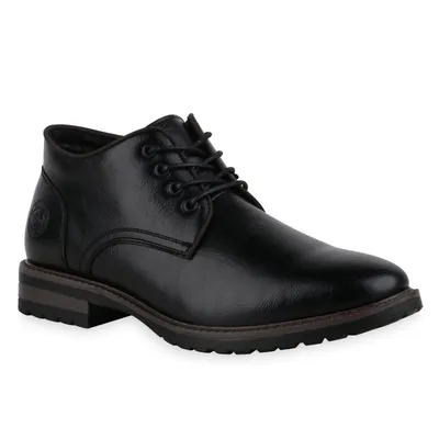 Produktbild von Mytrendshoe Herren Klassische Halbschuhe Blockabsatz Leicht Gefütterte Schuhe 836036, Farbe: Schwarz, Größe: 46