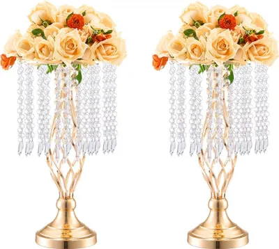 Produktbild von 20x 43 cm Gold Blumenständer - Moderne Blumenvase - Hochzeitsdekoration - Stilvolle Vasen