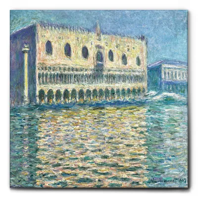 Produktbild von Giallobus - Dogenpalast Venedig - Claude Monet - 100L x 100B cm - Bild - Leinwand mit Standardrahmen