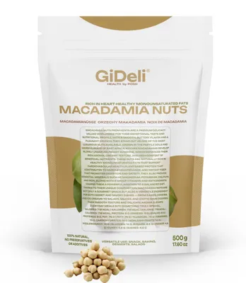 Immagine prodotto di Noci di macadamia tritate, 500g. Noci di macadamia non salate, crude, ideali per cereali, muesli, pasticceria. GiDeli