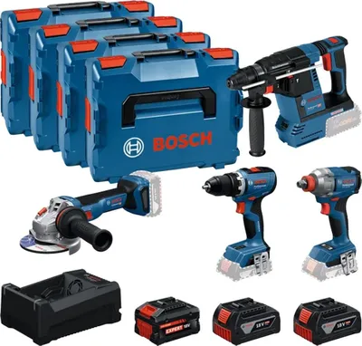 Immagine prodotto di BOSCH Kit 0615A500BJ (GSR 18V-65 + GDX 18V-285 + GBH 18V-26 +