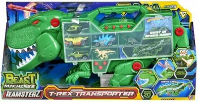 Image de Transporteur De Dinosaures T-Rex Avec Voitures De Course Teamsterz 1417559 P3