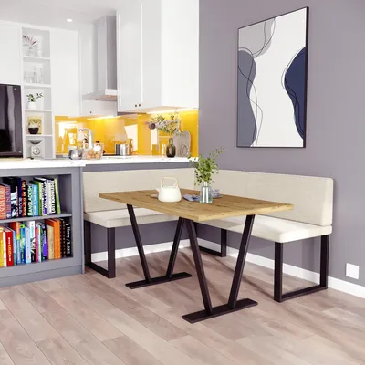 Produktbild von Ecke AKIKO Metal mit Tisch - 128x168 Links-Inari22128x168 -Links- Inari22- Stoff|Eckbankgruppe für Ihrem Esszimmer|Küche|modern|Sitzecke|Essecke
